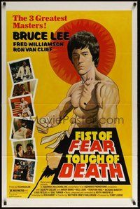 6h173 FIST OF FEAR TOUCH OF DEATH 1sh '80 artwork of Bruce Lee, + Fred Williamson, Ron Van Clief!
