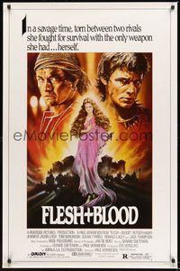 6h175 FLESH & BLOOD 1sh '85 Paul Verhoeven, cool different fantasy art of Rutger Hauer!