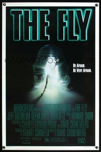 6h178 FLY 1sh '86 David Cronenberg, Jeff Goldblum, cool sci-fi art by Mahon!