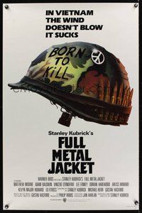 6h185 FULL METAL JACKET advance 1sh '87 Stanley Kubrick bizarre Vietnam War movie, art by Castle!