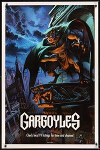 6h190 GARGOYLES TV 1sh '94 Disney, striking fantasy cartoon artwork of Goliath!