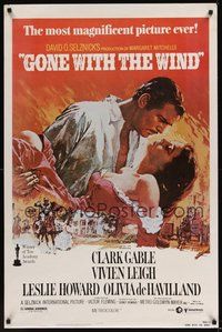 6h203 GONE WITH THE WIND 1sh R80 Clark Gable, Vivien Leigh, great Howard Terpning artwork!