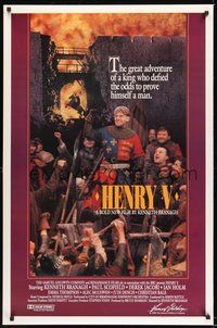 6h228 HENRY V 1sh '89 great image of star & director Kenneth Branagh!