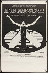 6h232 HIGH PRIESTESS OF SEXUAL WITCHCRAFT 1sh '73 Georgina Spelvin, sexy art of woman w/candle!