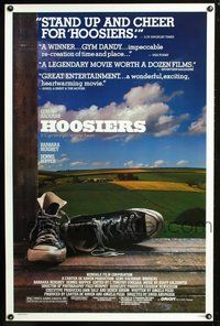 6h235 HOOSIERS 1sh '86 Indiana college sports, best basketball movie ever, great image!