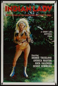 6h249 INDIAN LADY 1sh '81 Ray Dennis Steckler, wild image of Debbie Truelove!