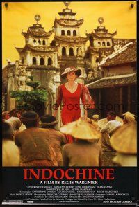 6h252 INDOCHINE 1sh '92 cool image of pretty Catherine Deneuve in Asia!