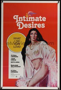 6h257 INTIMATE DESIRES 1sh '78 art of sexy star & director Gloria Leonard!