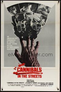 6h261 INVASION OF THE FLESH HUNTERS 1sh '82 Apocalypse Domani, Cannibals in the Streets!