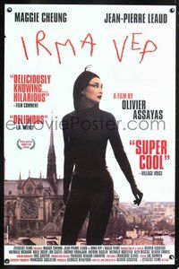 6h262 IRMA VEP 1sh '96 Jean-Pierre Leaud, great image of Maggie Cheung looking frightened!