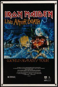 6h263 IRON MAIDEN WORLD SLAVERY TOUR 1sh 1986 great artwork of Eddie by Derek Riggs, heavy metal!