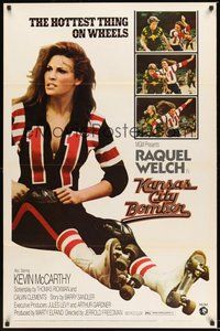 6h273 KANSAS CITY BOMBER 1sh '72 sexy roller derby girl Raquel Welch, the hottest thing on wheels!
