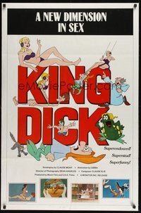 6h277 KING DICK 1sh '83 animated sex, superendowed, superstud & superfunny!