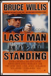 6h286 LAST MAN STANDING int'l 1sh '96 great image of gangster Bruce Willis firing gun!