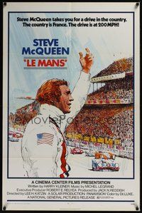 6h291 LE MANS 1sh '71 great art of race car driver Steve McQueen waving at fans!