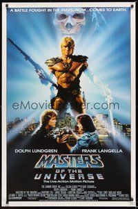 6h326 MASTERS OF THE UNIVERSE 1sh '87 great image of Dolph Lundgren as He-Man!