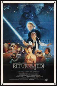 6h426 RETURN OF THE JEDI style B int'l 1sh '83 George Lucas classic, Mark Hamill, Harrison Ford