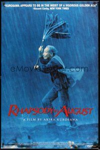 6h430 RHAPSODY IN AUGUST 1sh '91 Hachi-gatsu no kyoshikyoku, Kurosawa, image of man in downpour!