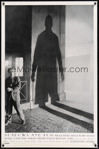 6h455 SHADOWS & FOG DS 1sh '92 cool photographic image of Woody Allen by Brian Hamill!