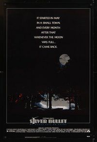 6h462 SILVER BULLET 1sh '85 Stephen King, whenever the moon was full, it came back!
