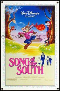 6h469 SONG OF THE SOUTH 1sh R86 Walt Disney, Uncle Remus, Br'er Rabbit & Br'er Bear!