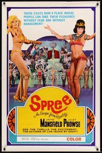 6h471 SPREE style C 1sh '67 sexy dancers Jayne Mansfield & Juliet Prowse in Las Vegas!
