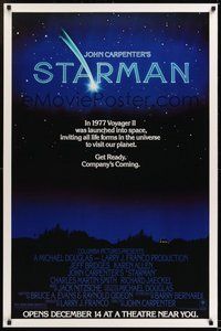 6h482 STARMAN advance 1sh '84 John Carpenter, get ready, company's coming!