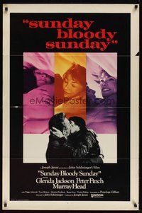 6h489 SUNDAY BLOODY SUNDAY int'l 1sh '71 directed by John Schlesinger, Glenda Jackson, Peter Finch!
