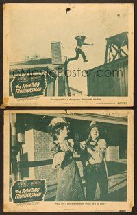 6j904 FIGHTING FRONTIERSMAN 2 LCs '46 Charles Starrett as The Durango Kid & comic Smiley Burnette!