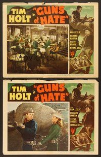 6j914 GUNS OF HATE 2 LCs '48 Tim Holt being held up by Myrna Dell!