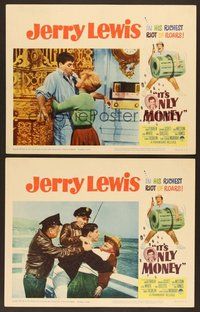 6j917 IT'S ONLY MONEY 2 LCs '62 wacky private eye Jerry Lewis, Joan O'Brien!