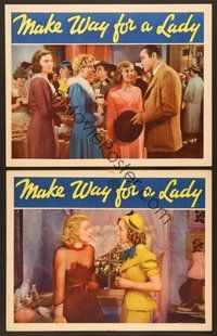 6j926 MAKE WAY FOR A LADY 2 LCs '36 Herbert Marshall, Anne Shirley, Gertrude MIchael!