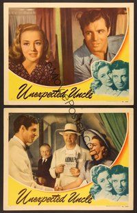 6j991 UNEXPECTED UNCLE 2 LCs '41 Anne Shirley & James Craig on opposite sides of curtain!