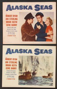 6j031 ALASKA SEAS 8 LCs '54 many different images of Robert Ryan & Jan Sterling!