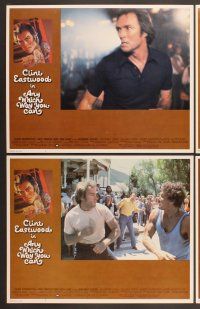 6j042 ANY WHICH WAY YOU CAN 8 int'l LCs '80 cool images of Clint Eastwood, William Smith & Clyde!