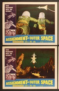 6j049 ASSIGNMENT-OUTER SPACE 8 LCs '62 Antonio Margheriti directed, Italian sci-fi Space Men!