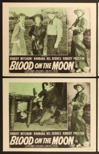 6j065 BLOOD ON THE MOON 8 LCs R53 cowboy Robert Mitchum & Barbara Bel Geddes!