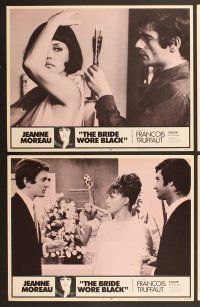 6j076 BRIDE WORE BLACK 8 LCs '68 Francois Truffaut's La Mariee Etait en Noir, Jeanne Moreau!