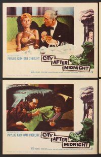 6j106 CITY AFTER MIDNIGHT 8 LCs '59 Phyllis Kirk, Dan O'Herlihy, Wilfred Hyde White!