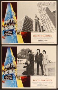 6j141 DEATH MACHINES 8 LCs '76 wild sci-fi art image, the killers of the future are ready now!