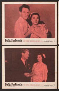 6j166 DUFFY OF SAN QUENTIN 8 LCs '54 Louis Hayward holds sexy nurse Joanne Dru hostage!