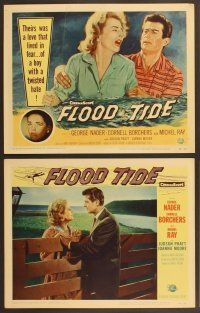 6j186 FLOOD TIDE 8 LCs '58 their love lived in fear of a boy with a twisted hate!