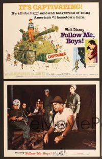 6j010 FOLLOW ME BOYS 9 LCs R76 Fred MacMurray leads Boy Scouts, young Kurt Russell, Walt Disney!
