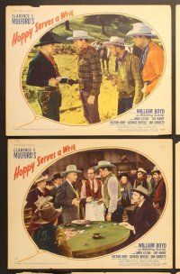 6j614 HOPPY SERVES A WRIT 6 LCs '43 William Boyd as Hopalong Cassidy, George Reeves, Robert Mitchum