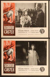 6j233 HORROR CASTLE 8 LCs '64 La Vergine di Norimberga, Christopher Lee horror!