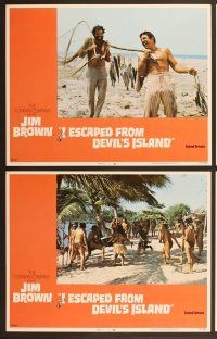 6j245 I ESCAPED FROM DEVIL'S ISLAND 8 LCs '73 Jim Brown, Christopher George, Richard Ely!