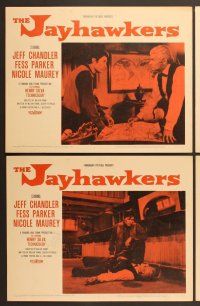 6j257 JAYHAWKERS 8 LCs '59 Jeff Chandler, Fess Parker, Nicole Maurey, Henry Silva!
