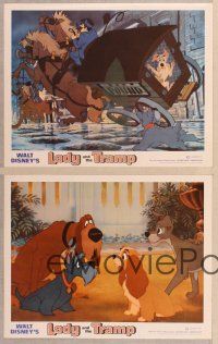 6j747 LADY & THE TRAMP 4 LCs R72 Walt Disney romantic canine dog classic cartoon!