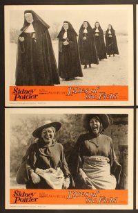 6j297 LILIES OF THE FIELD 8 LCs '63 Sidney Poitier helps Lilia Skala & nuns build a chapel!