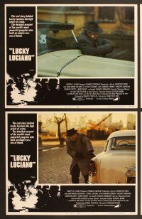 6j307 LUCKY LUCIANO 8 LCs '74 Gian Maria Volonte, Rod Steiger, gangster action scenes!